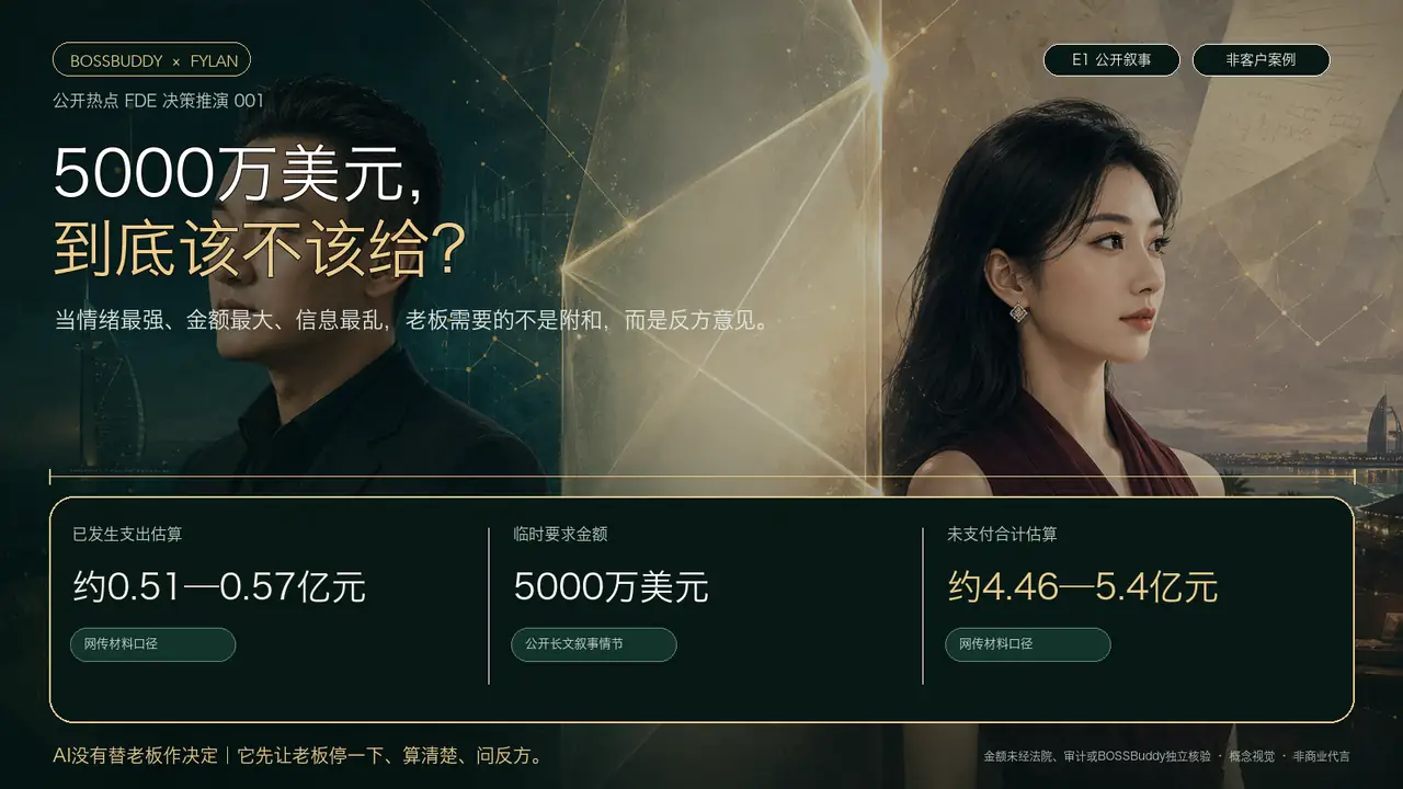 孙宇晨与景甜概念人物画面上叠加三个公开叙事金额区间的菲岚决策实验室封面